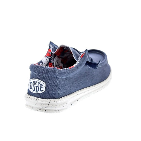 Mocasines Hey Dude zapatos Hombre modelo Wally Stretch Canvas Azul 