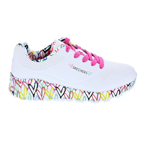 Zapatillas Skechers zapatos Niña modelo Uno Lite Blanco Cordón