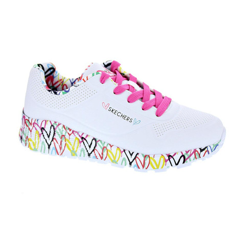 Zapatillas Skechers zapatos Niña modelo Uno Lite Blanco Cordón