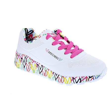 Zapatillas Skechers zapatos Niña modelo Uno Lite Blanco Cordón