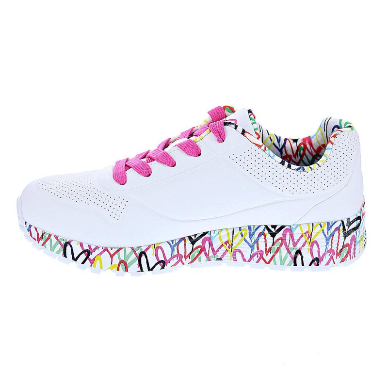 Zapatillas Skechers zapatos Niña modelo Uno Lite Blanco Cordón