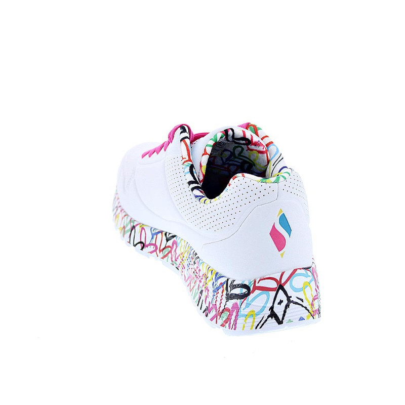 Zapatillas Skechers zapatos Niña modelo Uno Lite Blanco Cordón