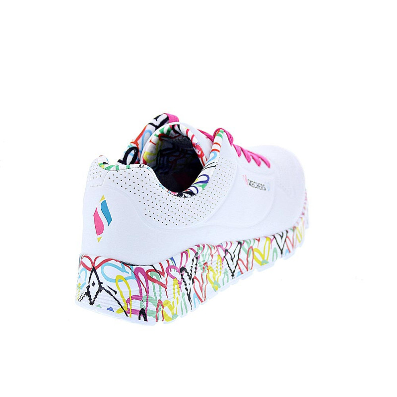 Zapatillas Skechers zapatos Niña modelo Uno Lite Blanco Cordón