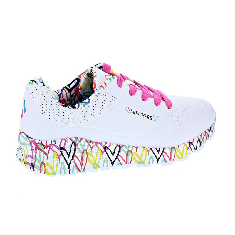 Zapatillas Skechers zapatos Niña modelo Uno Lite Blanco Cordón