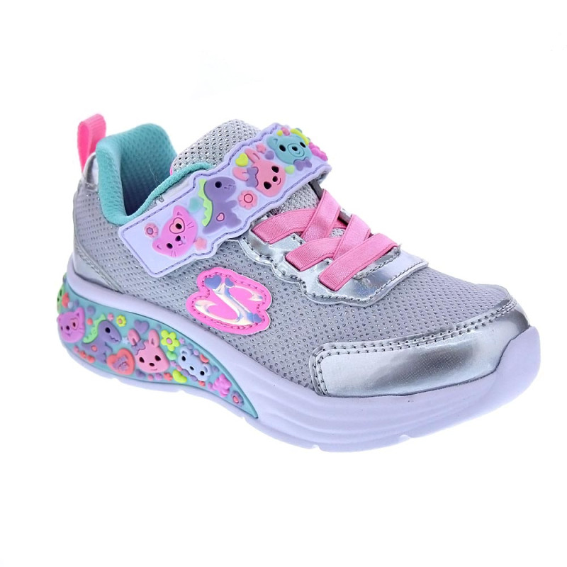 Zapatillas Skechers zapatos Niña modelo My Dreamers Plata Velcro