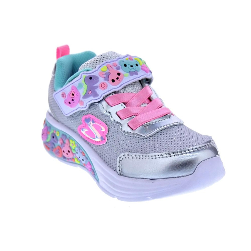 Zapatillas Skechers zapatos Niña modelo My Dreamers Plata Velcro