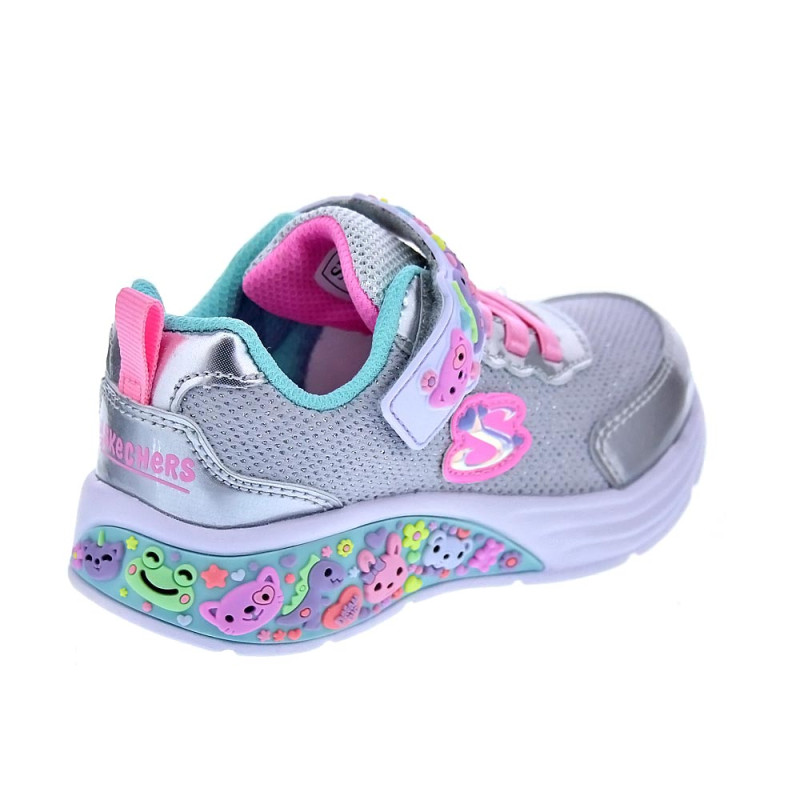 Zapatillas Skechers zapatos Niña modelo My Dreamers Plata Velcro
