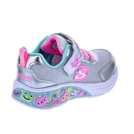 Zapatillas Skechers zapatos Niña modelo My Dreamers Plata Velcro
