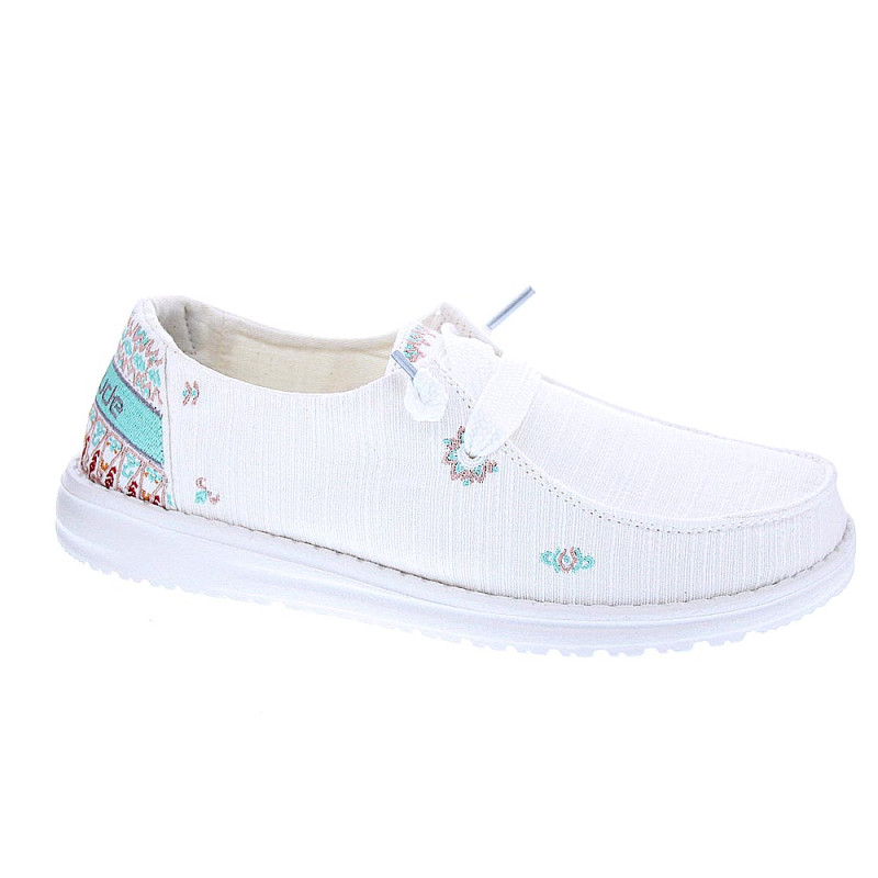 Mocasines Hey Dude zapatos Mujer modelo Wendy Blanco 