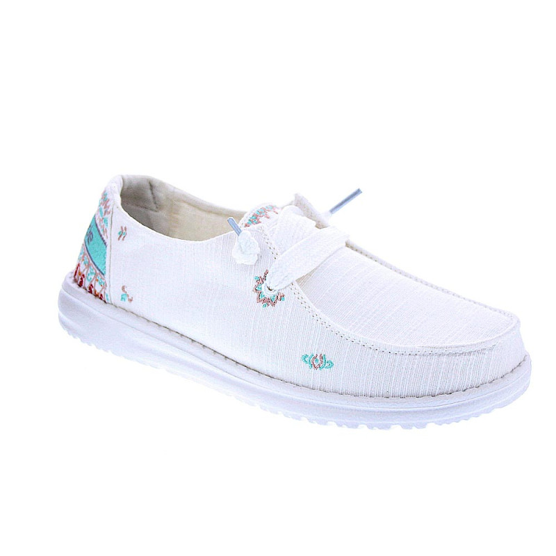 Mocasines Hey Dude zapatos Mujer modelo Wendy Blanco 