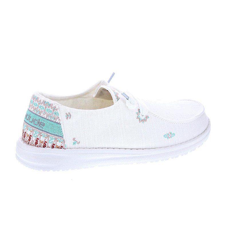 Mocasines Hey Dude zapatos Mujer modelo Wendy Blanco 