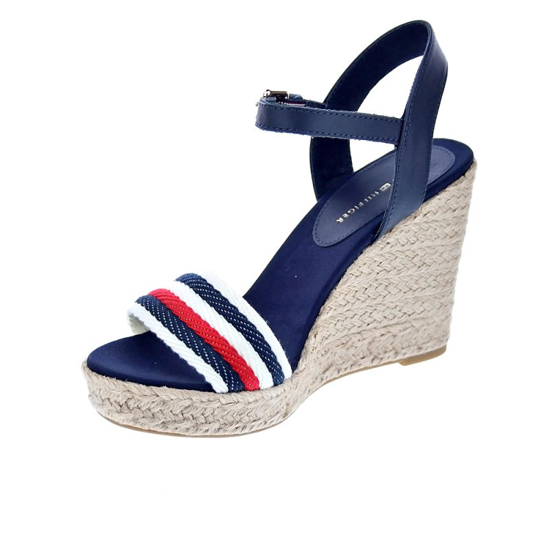 Sandalias Tommy Hilfiger zapatos Mujer modelo Corporate Wedge Azul 