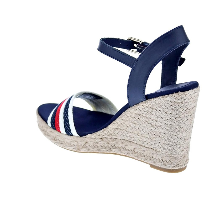 Sandalias Tommy Hilfiger zapatos Mujer modelo Corporate Wedge Azul 