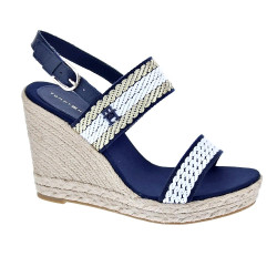 Sandalias Tommy Hilfiger zapatos Mujer modelo Golden Weebing Beige  2