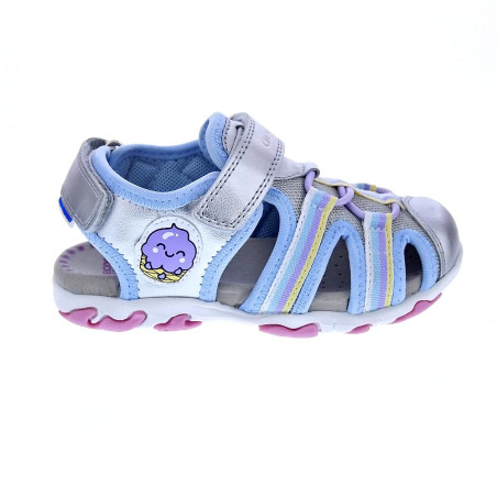 Sandalias Geox zapatos Niña modelo Flaffee Plata 