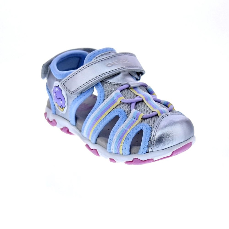 Sandalias Geox zapatos Niña modelo Flaffee Plata 