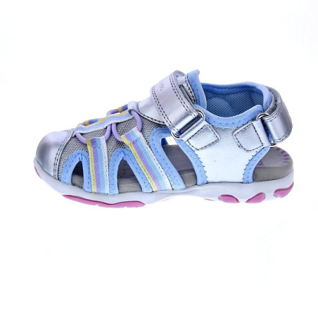 Sandalias Geox zapatos Niña modelo Flaffee Plata 