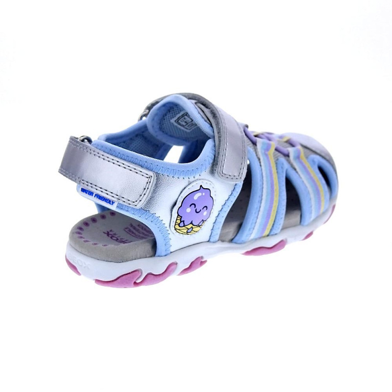 Sandalias Geox zapatos Niña modelo Flaffee Plata 