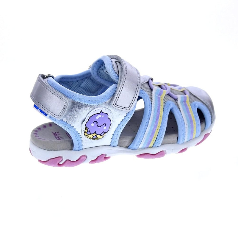 Sandalias Geox zapatos Niña modelo Flaffee Plata 