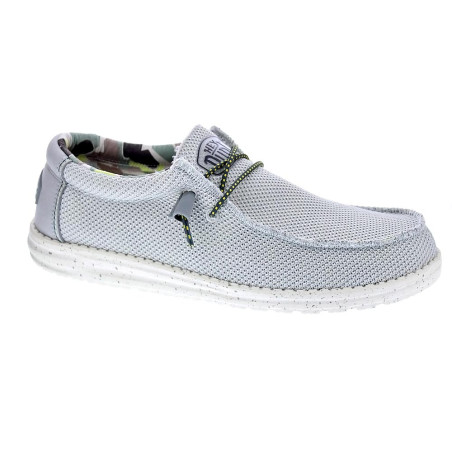 Mocasines Hey Dude zapatos Hombre modelo Wally Sox Triple Needle Blanco 