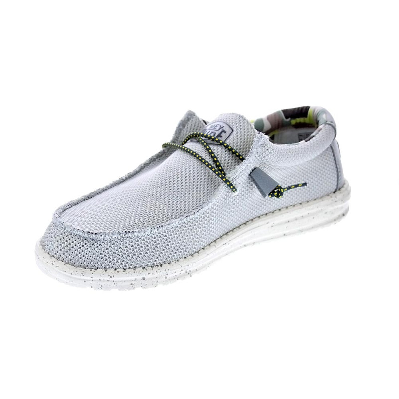 Mocasines Hey Dude zapatos Hombre modelo Wally Sox Triple Needle Blanco 