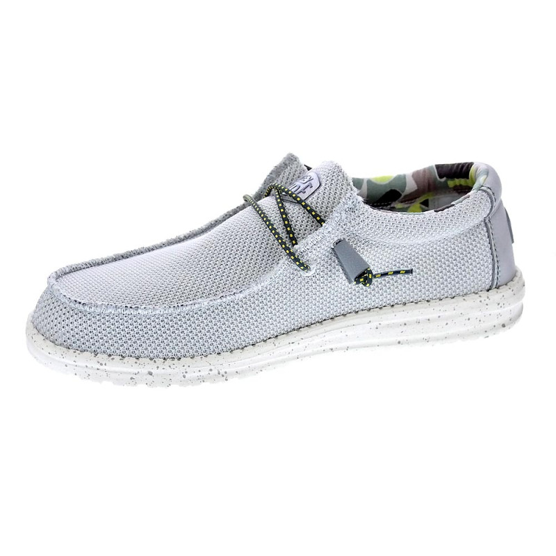 Mocasines Hey Dude zapatos Hombre modelo Wally Sox Triple Needle Blanco 