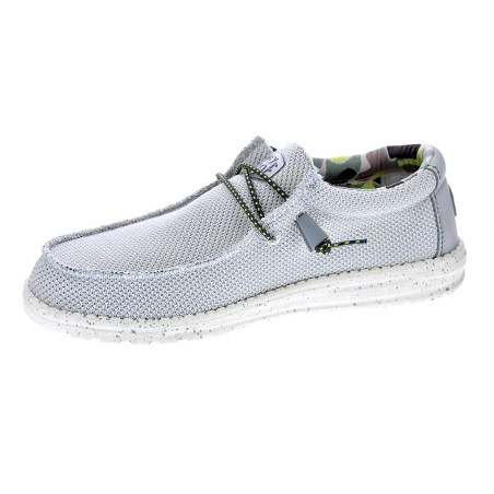Mocasines Hey Dude zapatos Hombre modelo Wally Sox Triple Needle Blanco 