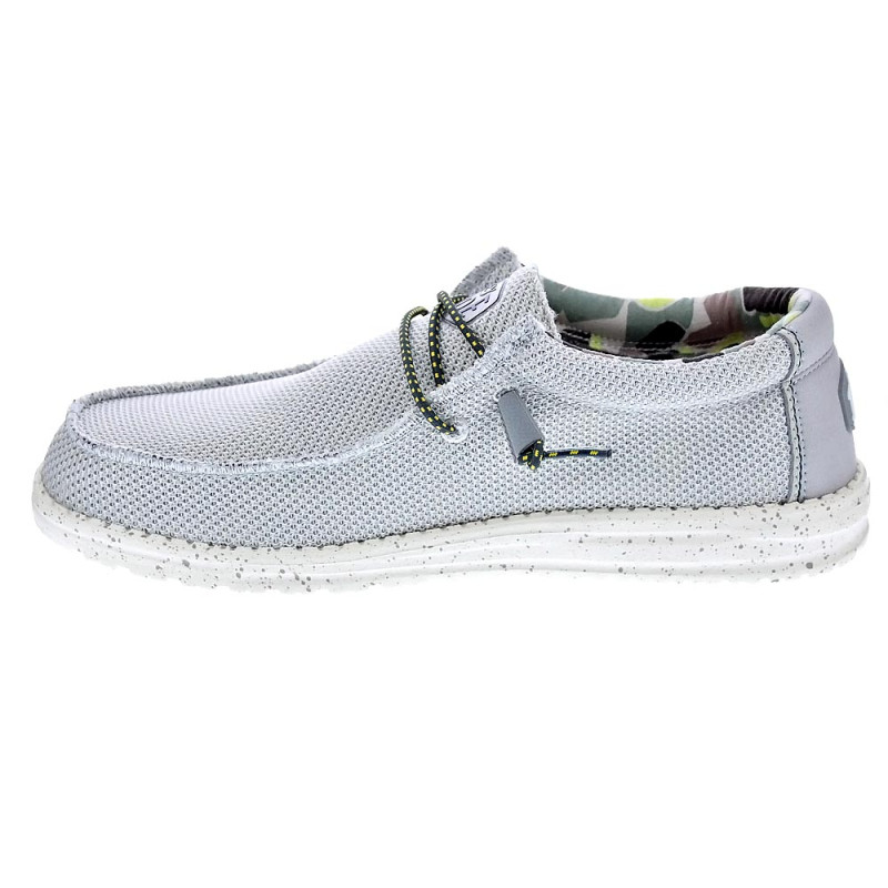 Mocasines Hey Dude zapatos Hombre modelo Wally Sox Triple Needle Blanco 
