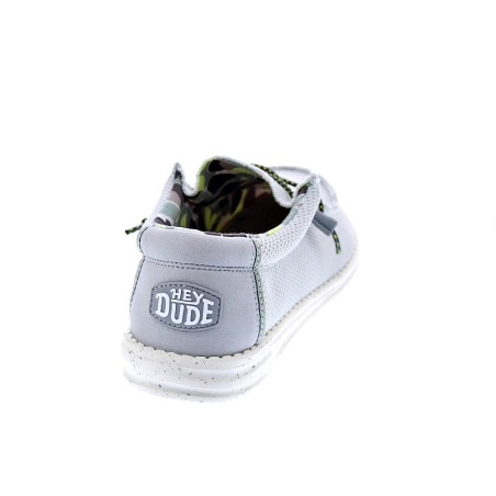 Mocasines Hey Dude zapatos Hombre modelo Wally Sox Triple Needle Blanco 