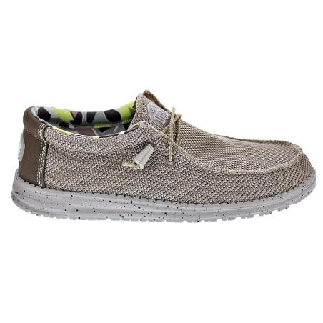 Mocasines Hey Dude zapatos Hombre modelo Wally Sox Triple Needle Beige 