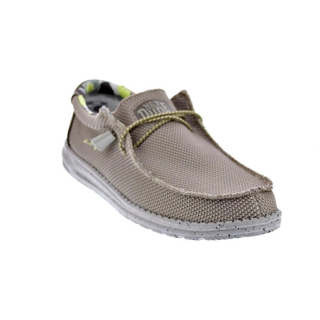 Mocasines Hey Dude zapatos Hombre modelo Wally Sox Triple Needle Beige 