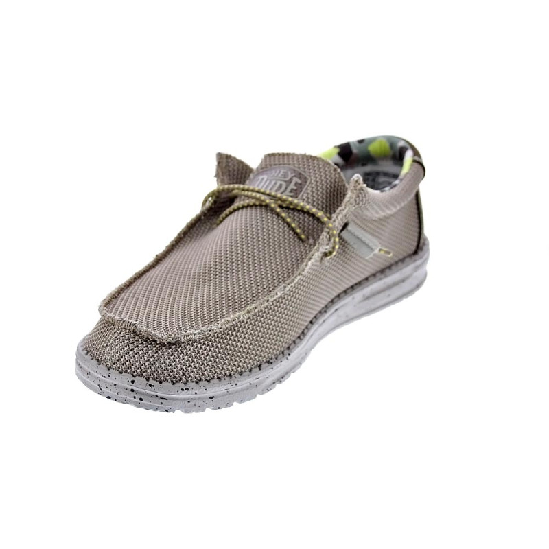 Mocasines Hey Dude zapatos Hombre modelo Wally Sox Triple Needle Beige 