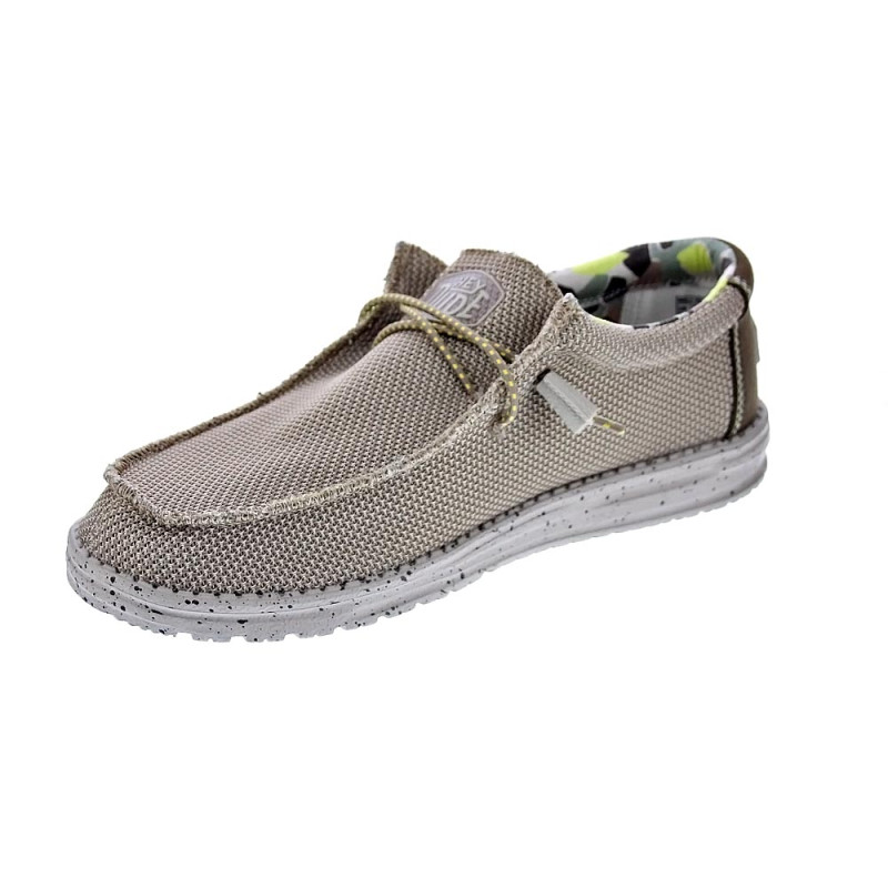 Mocasines Hey Dude zapatos Hombre modelo Wally Sox Triple Needle Beige 