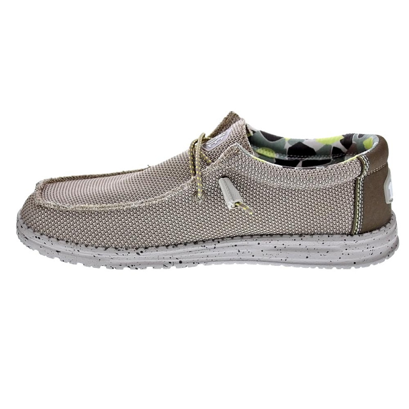 Mocasines Hey Dude zapatos Hombre modelo Wally Sox Triple Needle Beige 