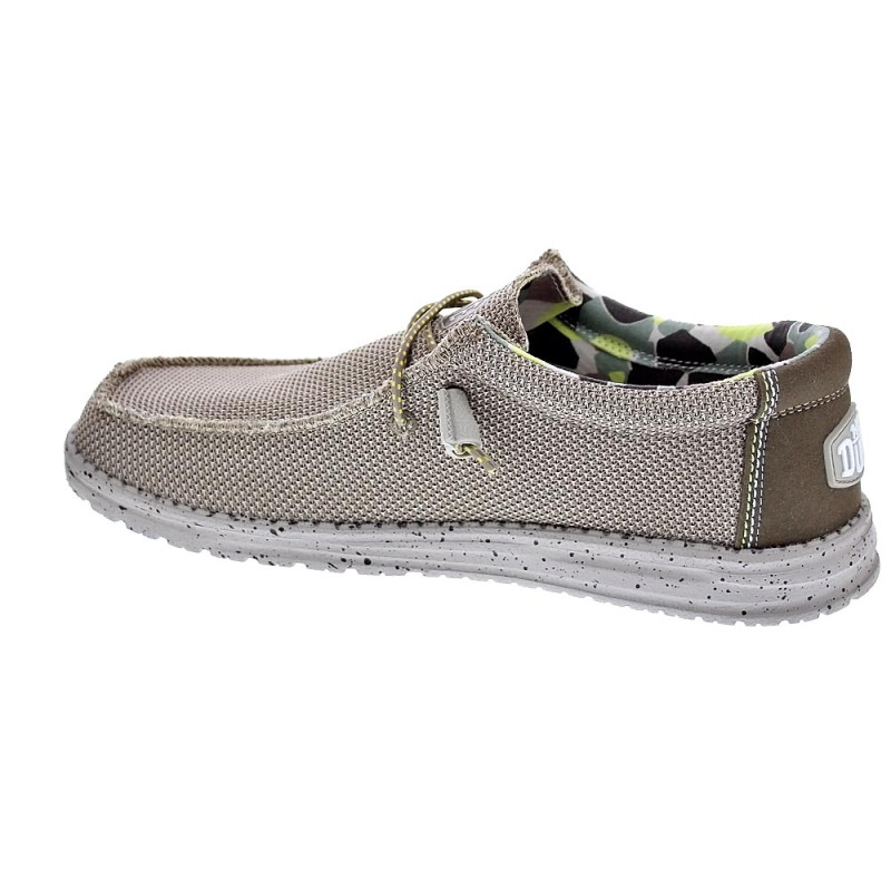 Mocasines Hey Dude zapatos Hombre modelo Wally Sox Triple Needle Beige 