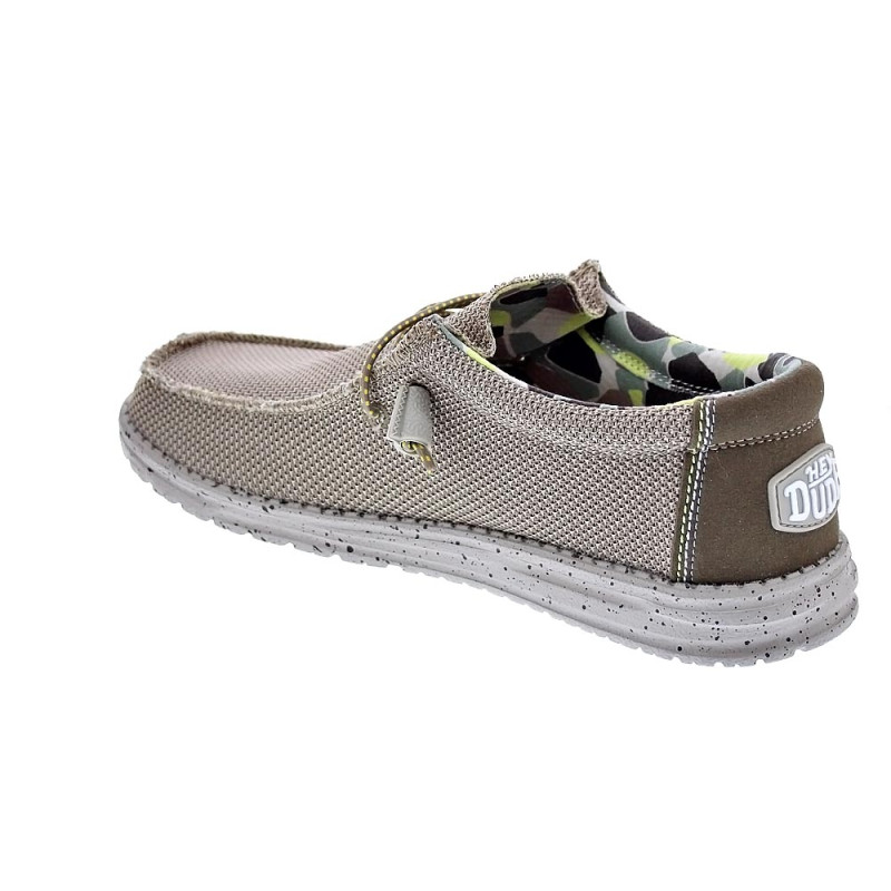 Mocasines Hey Dude zapatos Hombre modelo Wally Sox Triple Needle Beige 