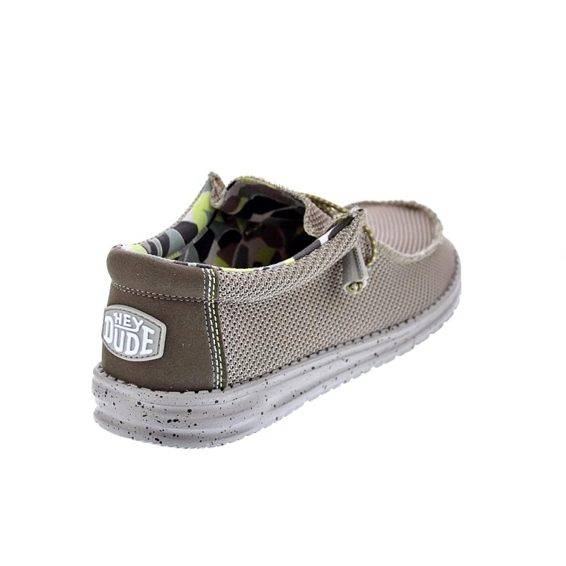 Mocasines Hey Dude zapatos Hombre modelo Wally Sox Triple Needle Beige 