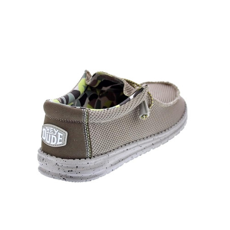 Mocasines Hey Dude zapatos Hombre modelo Wally Sox Triple Needle Beige 