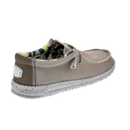 Mocasines Hey Dude zapatos Hombre modelo Wally Sox Triple Needle Beige 