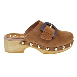 Zuecos Claudia zapatos Mujer modelo Saura Marrón 