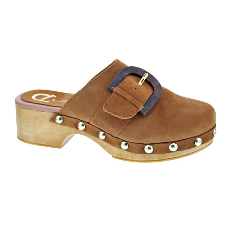 Zuecos Claudia zapatos Mujer modelo Saura Marrón 