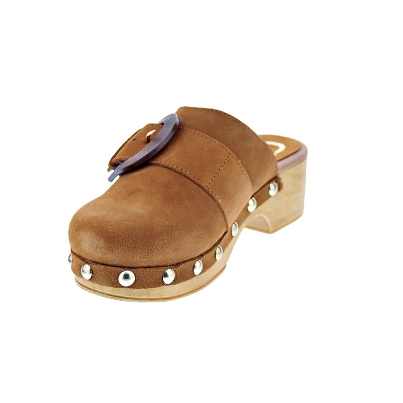 Zuecos Claudia zapatos Mujer modelo Saura Marrón 