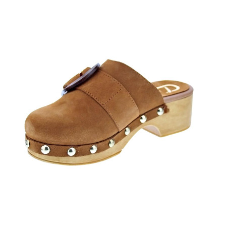 Zuecos Claudia zapatos Mujer modelo Saura Marrón 