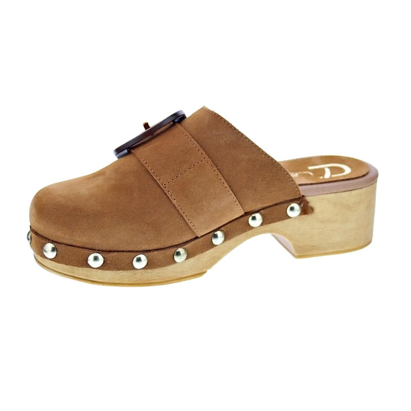 Zuecos Claudia zapatos Mujer modelo Saura Marrón 
