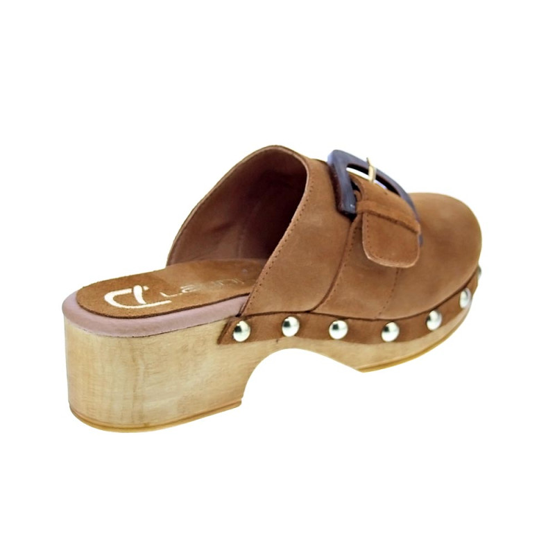 Zuecos Claudia zapatos Mujer modelo Saura Marrón 