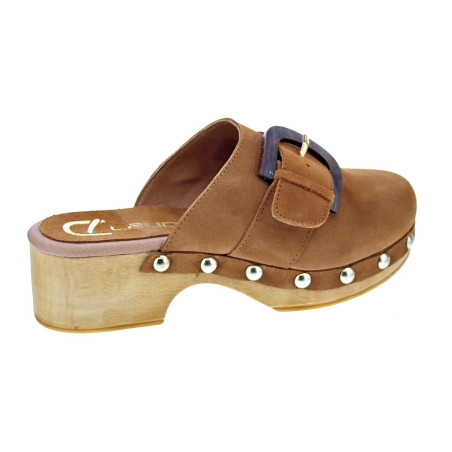 Zuecos Claudia zapatos Mujer modelo Saura Marrón 