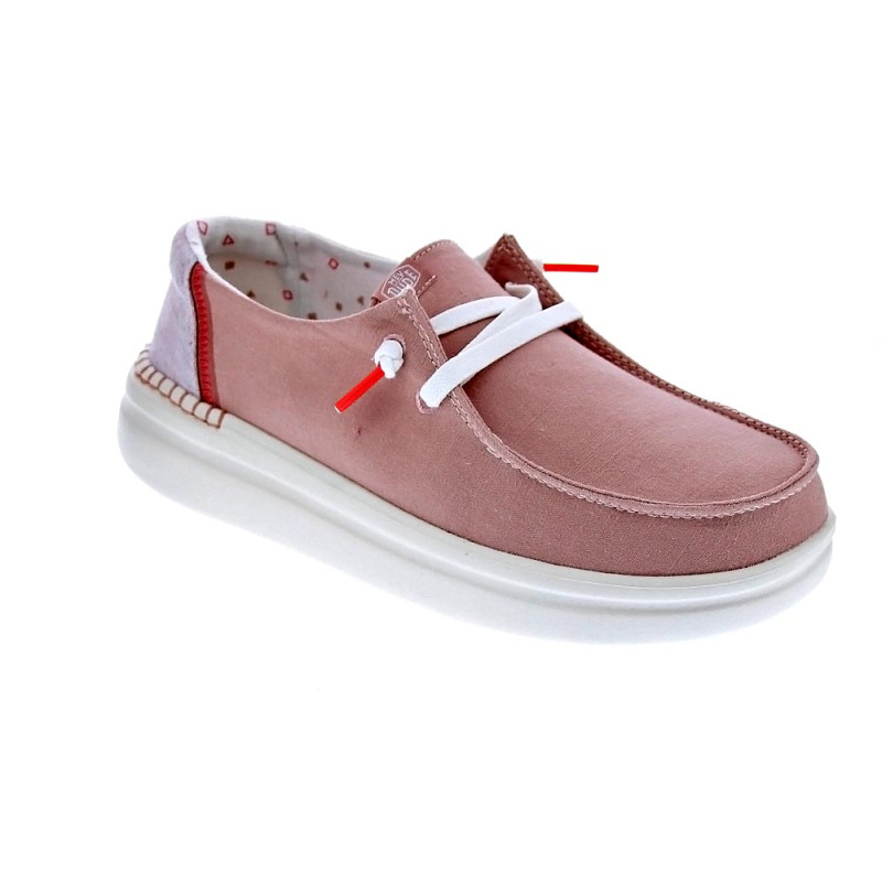 Mocasines Hey Dude zapatos Mujer modelo Wendy Rise Rosa Elástico