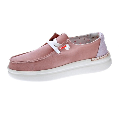 Mocasines Hey Dude zapatos Mujer modelo Wendy Rise Rosa Elástico