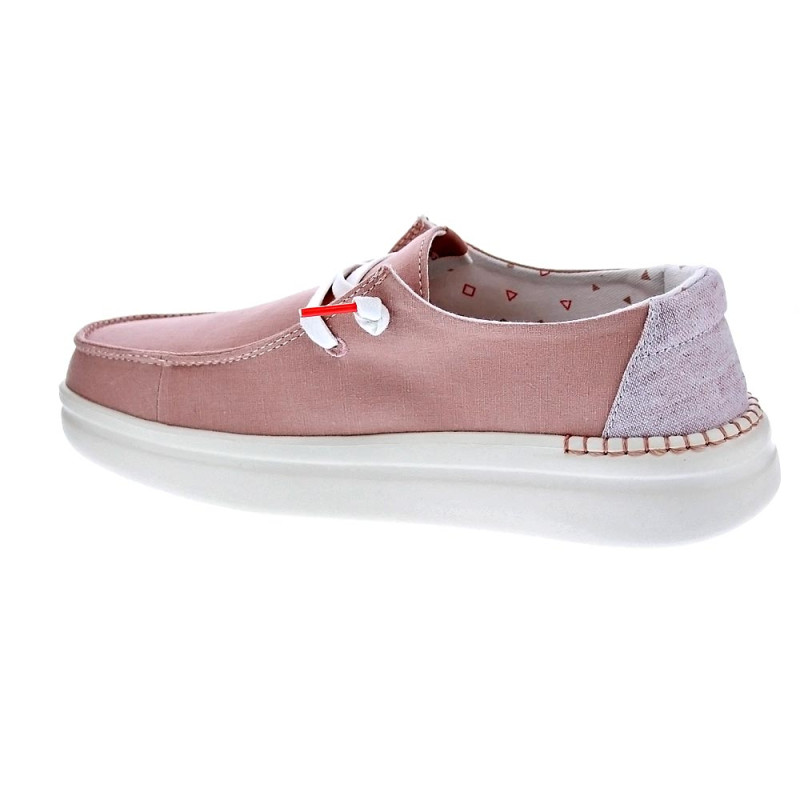 Mocasines Hey Dude zapatos Mujer modelo Wendy Rise Rosa Elástico