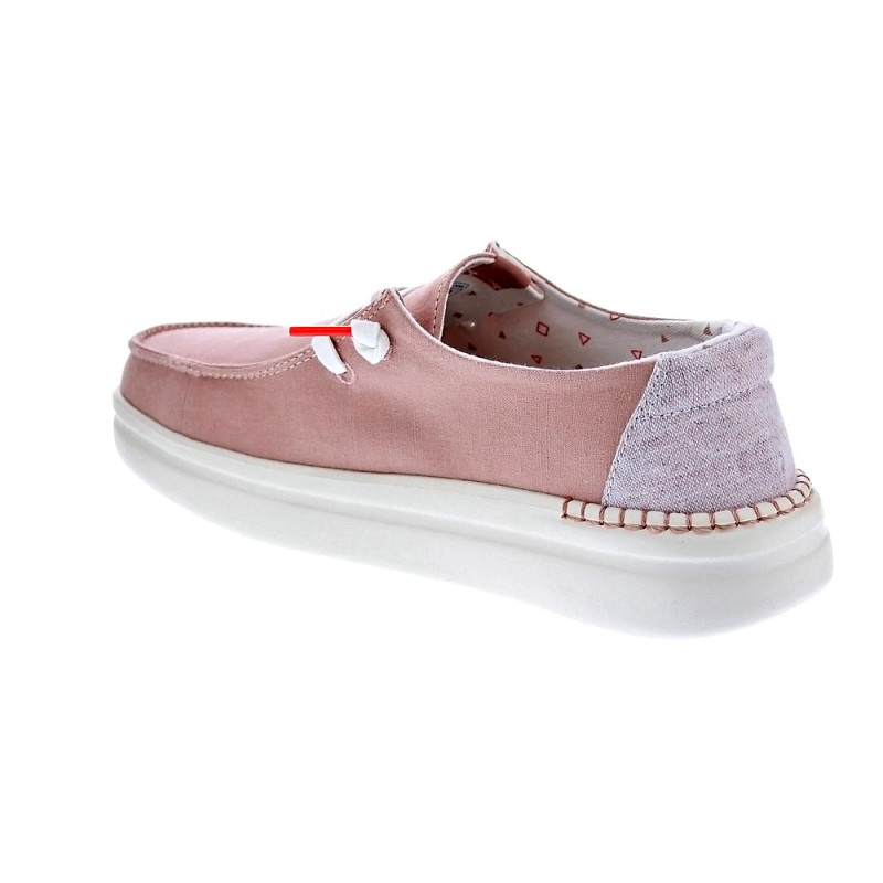 Mocasines Hey Dude zapatos Mujer modelo Wendy Rise Rosa Elástico